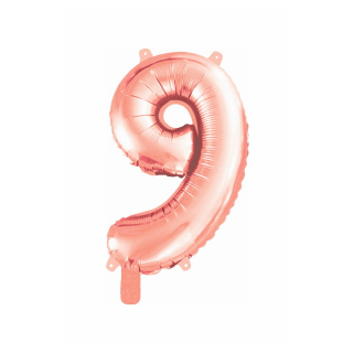 Stylex Folienballon Ziffer "9" roségold