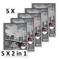5 X Collegeblock Duo DIN A4 liniert + kariert