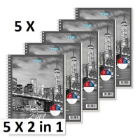 5 X Collegeblock Duo DIN A4 liniert + kariert