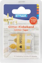 Stylex Deko-Klebeband 3 Rollen Glitter 15mm x 3m