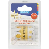 Stylex Deko-Klebeband 3 Rollen Glitter 15mm x 3m