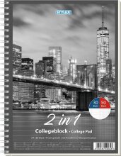 10 X Collegeblock Duo DIN A4 liniert + kariert +STYLEX