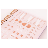 Bundle: STYLEX Wochenplaner "zeitlos", Streifen + Patronen-Füllhalter ROSÉ GOLD Collection
