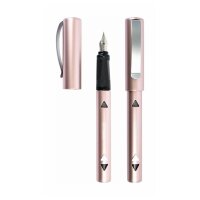 Bundle: STYLEX Wochenplaner "zeitlos", Streifen + Patronen-Füllhalter ROSÉ GOLD Collection