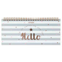 Bundle: STYLEX Wochenplaner "zeitlos", Streifen + Patronen-Füllhalter ROSÉ GOLD Collection