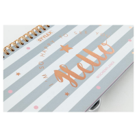 Bundle: STYLEX Wochenplaner "zeitlos", Streifen + Patronen-Füllhalter ROSÉ GOLD Collection