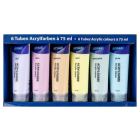 Stylex Acrylfarben 75 ml, 6er Pack Pastell-Farben