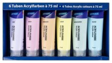 Stylex Acrylfarben 75 ml, 6er Pack Pastell-Farben