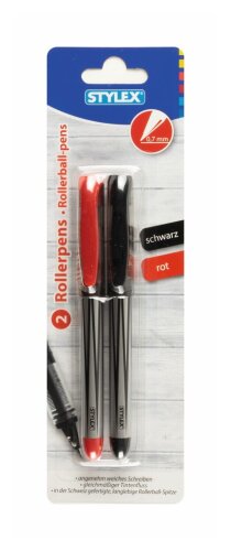 Stylex Rollerpens 2er Pack, Schwarz/Rot