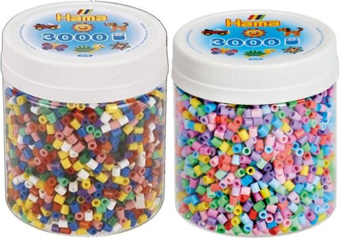 2x Hama 3000 Midi Bügelperlen Dose Bundle 00-50 Mix