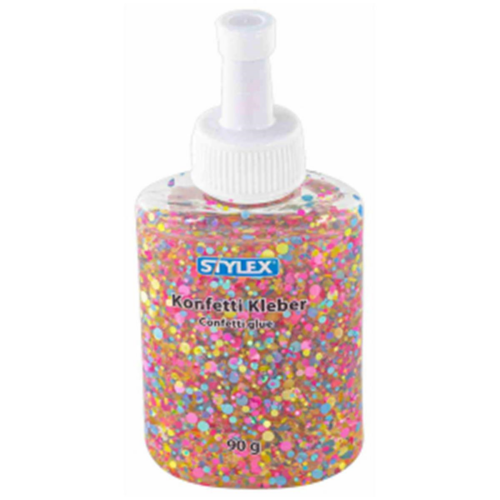 Stylex Konfetti Glue, 88 ml Flasche, 4 Farben sortiert