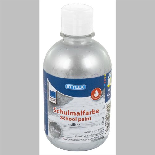 Stylex Schulmalfarbe 300 ml Silber-Metallic