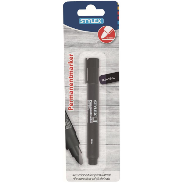 Stylex Permanentmarker schwarz wasserfest 3 mm Stärke
