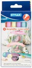 Stylex Acrylstifte und Lackmarker 6 Stück pastell