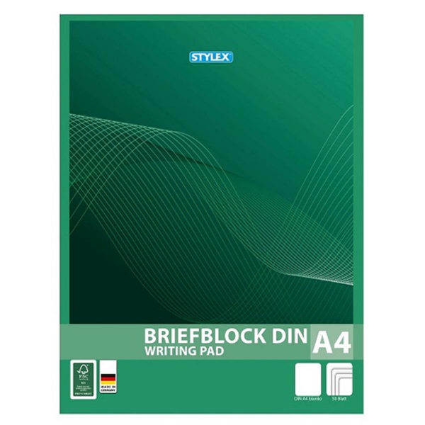 Stylex Briefblock A4 blanko 50 Blatt