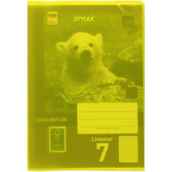 Stylex Heftumschläge DIN A5 gelb transparent