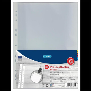 Stylex Prospekthüllen DIN A4 - 30 Stück