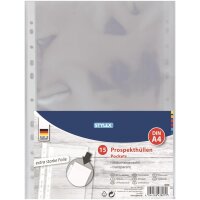 Stylex Prospekthüllen DIN A4 - 15 Stück glatt