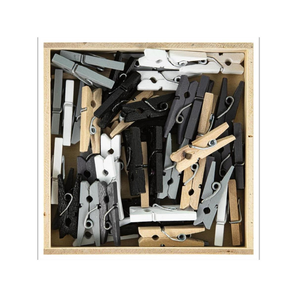 Stylex Mini Wäscheklammern Holz 50er Box
