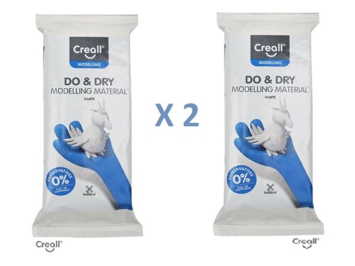 2x Creall Do & Dry Weiß  500g lufthärtende Modelliermasse