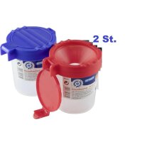 2 X Stylex Pinselbecher Set Blau und Rot
