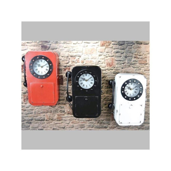 Livitat Schlüsselkasten Rot Vintage Uhr industrial Retro