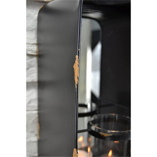Livitat Wand-Kerzenhalter Shabby Schwarz Metall