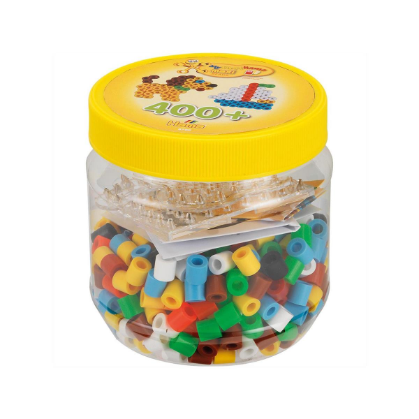 Hama Maxi Bügelperlen Dose mit 400 Perlen und Stifplatten - gelb