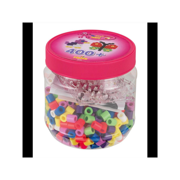 Hama Maxi Bügelperlen Dose mit 400 Perlen und Stifplatten - pink