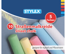 Stylex Straßenkreide mit 10 farbigen Stangen